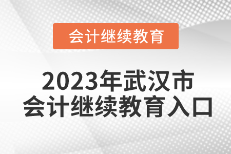 2023年武漢市會計繼續(xù)教育入口