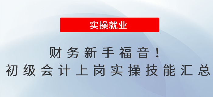 財(cái)務(wù)新手福音！初級(jí)會(huì)計(jì)上崗實(shí)操技能匯總