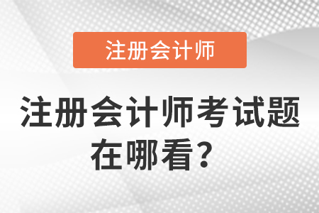 注冊會計師考試題在哪看？