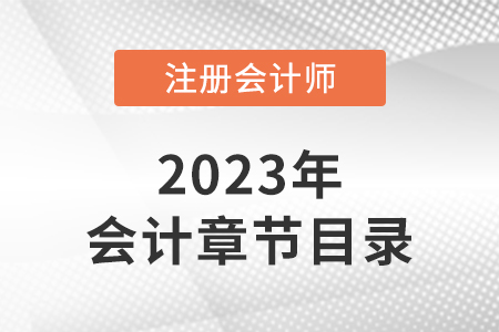2023年注冊會(huì)計(jì)師會(huì)計(jì)章節(jié)目錄公布了嗎？