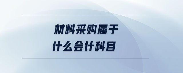 材料采購屬于什么會計(jì)科目