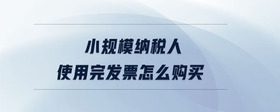 小規(guī)模納稅人使用完發(fā)票怎么購(gòu)買(mǎi)
