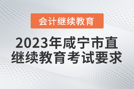 2023年咸寧市直會計繼續(xù)教育考試要求