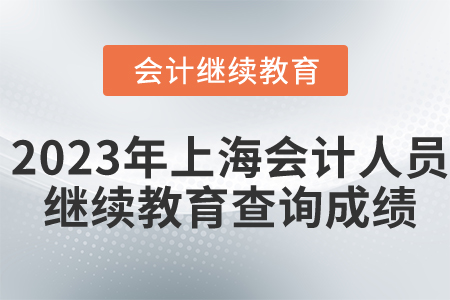 2023年上海會計人員繼續(xù)教育查詢成績