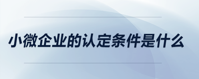小微企業(yè)的認(rèn)定條件是什么？