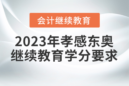 2023年孝感東奧會計繼續(xù)教育學分要求