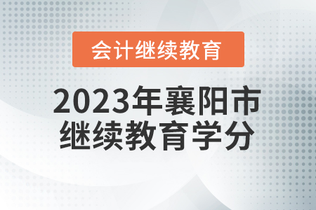 2023年襄陽市會計繼續(xù)教育學分要求
