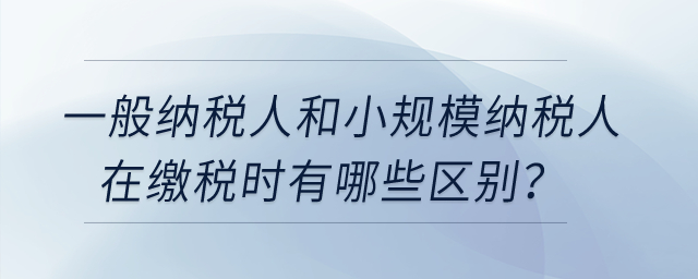 一般納稅人和小規(guī)模納稅人在繳稅時(shí)有哪些區(qū)別？