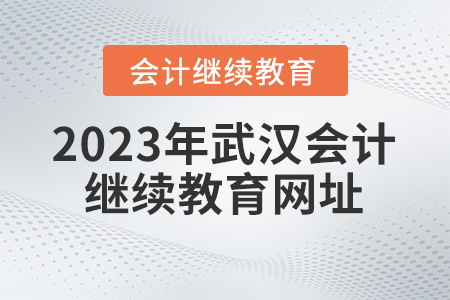 2023年武漢會計人員繼續(xù)教育網(wǎng)址