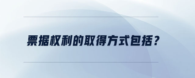 票據(jù)權(quán)利的取得方式包括？