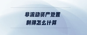 非流動(dòng)資產(chǎn)處置利得怎么計(jì)算