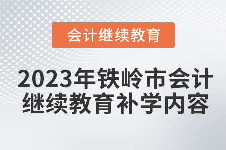 2023年鐵嶺市會計繼續(xù)教育補學內(nèi)容