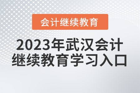 2023年武漢會計人員繼續(xù)教育學習入口