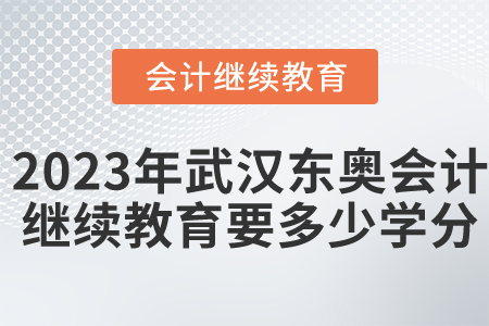 2023年武漢東奧會(huì)計(jì)繼續(xù)教育要多少學(xué)分？