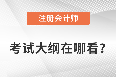 2023年cpa考試大綱在哪里看？