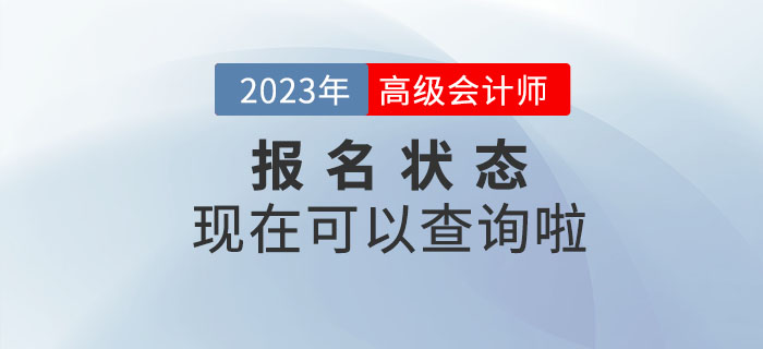 2023年高級(jí)會(huì)計(jì)師報(bào)名狀態(tài)查詢?nèi)肟陂_通！