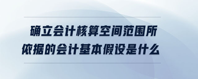 確立會計核算空間范圍所依據(jù)的會計基本假設是什么