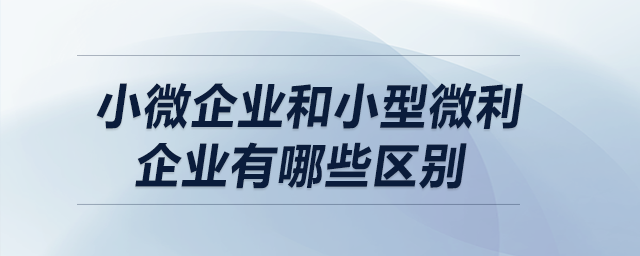 小微企業(yè)和小型微利企業(yè)有哪些區(qū)別？