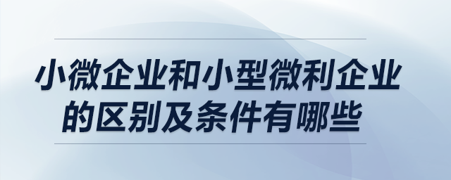 小微企業(yè)和小型微利企業(yè)的區(qū)別及條件有哪些？