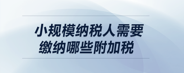 小規(guī)模納稅人需要繳納哪些附加稅？