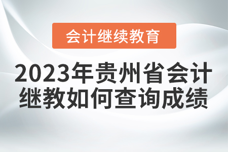 2023年貴州省會(huì)計(jì)繼續(xù)教育如何查詢成績？