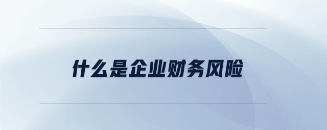 什么是企業(yè)財(cái)務(wù)風(fēng)險(xiǎn)