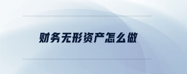 財務(wù)無形資產(chǎn)怎么做