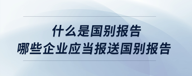 什么是國(guó)別報(bào)告？哪些企業(yè)應(yīng)當(dāng)報(bào)送國(guó)別報(bào)告？