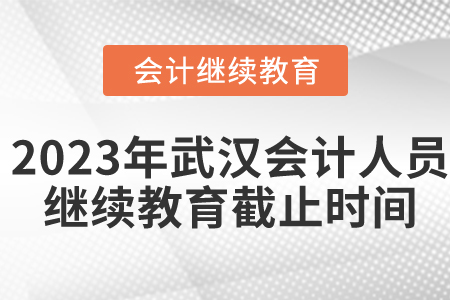 2023年武漢會計人員繼續(xù)教育截止時間