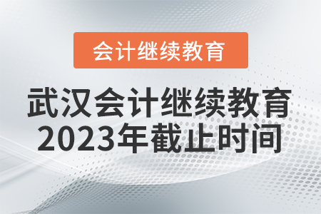武漢會計繼續(xù)教育2023年截止時間