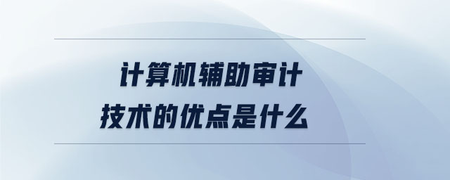 計算機輔助審計技術的優(yōu)點是什么