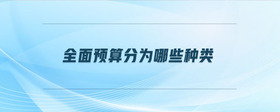 全面預算分為哪些種類