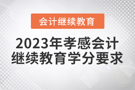2023年孝感會計繼續(xù)教育學(xué)分要求