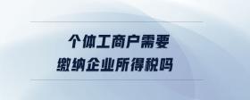 個(gè)體工商戶需要繳納企業(yè)所得稅嗎