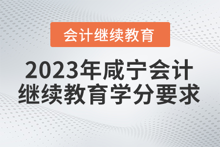 2023年湖北咸寧會計(jì)繼續(xù)教育學(xué)分要求 2023年湖北咸寧會計(jì)繼續(xù)教育學(xué)分要求