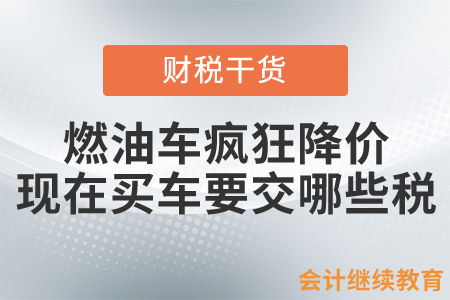 燃油車瘋狂降價(jià)！現(xiàn)在買車要交哪些稅？