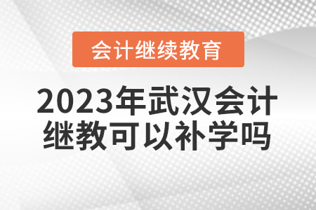 2023年武漢會(huì)計(jì)人員繼續(xù)教育可以補(bǔ)學(xué)嗎？