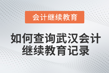 如何查詢武漢會(huì)計(jì)繼續(xù)教育記錄？