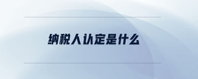 納稅人認(rèn)定是什么