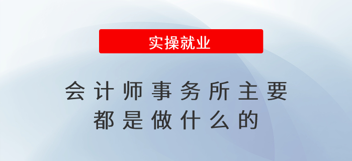 會計師事務所主要都是做什么的？