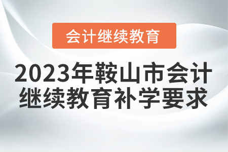2023年鞍山市會(huì)計(jì)繼續(xù)教育補(bǔ)學(xué)要求