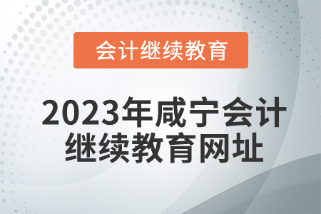 2023年咸寧會計繼續(xù)教育網(wǎng)址
