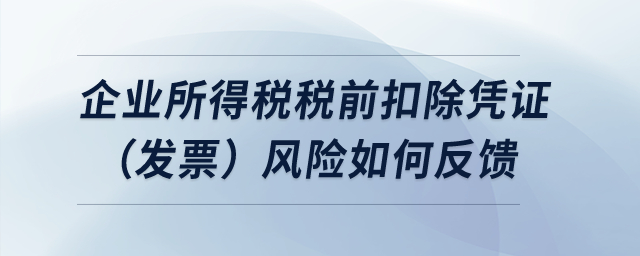企業(yè)所得稅稅前扣除憑證（發(fā)票）風險如何反饋？