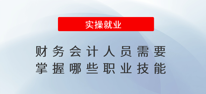 財務會計人員需要掌握哪些職業(yè)技能？