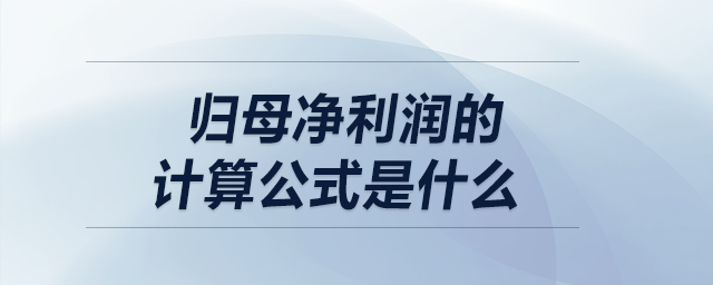 歸母凈利潤的計算公式是什么？