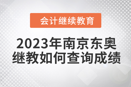 2023年南京東奧會計繼續(xù)教育如何查詢成績？