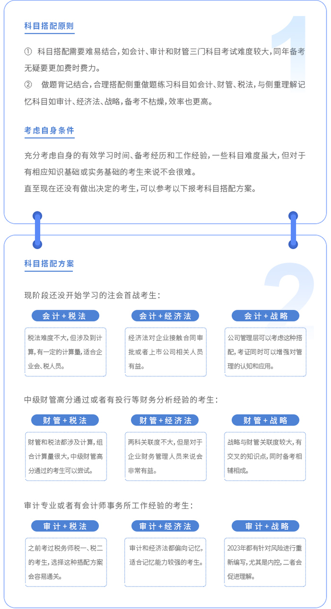 注會(huì)首戰(zhàn)考生如何搭配科目？