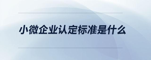 小微企業(yè)認(rèn)定標(biāo)準(zhǔn)是什么？