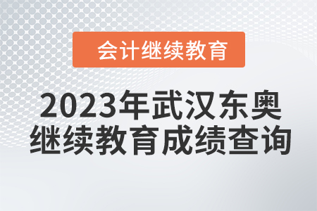 2023年武漢東奧會計繼續(xù)教育成績查詢方式
