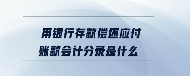 用銀行存款償還應(yīng)付賬款會計(jì)分錄是什么